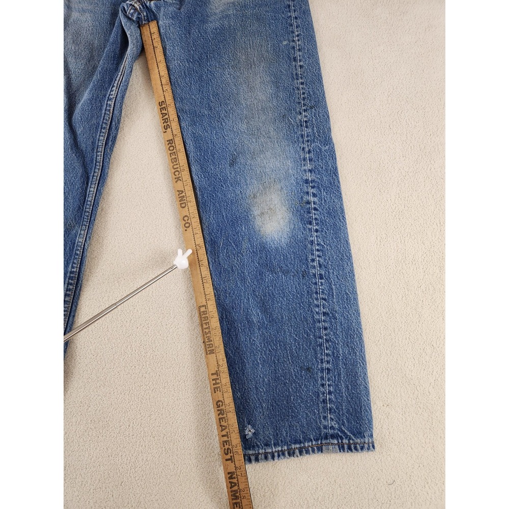 90s 501 Buttonfly Levis Jeans Tag Size 34 x 33 Distressed Grunge USA Made - Picture 3 of 12